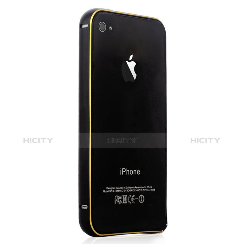 Etui Bumper Luxe Aluminum Metal pour Apple iPhone 4 Noir Plus