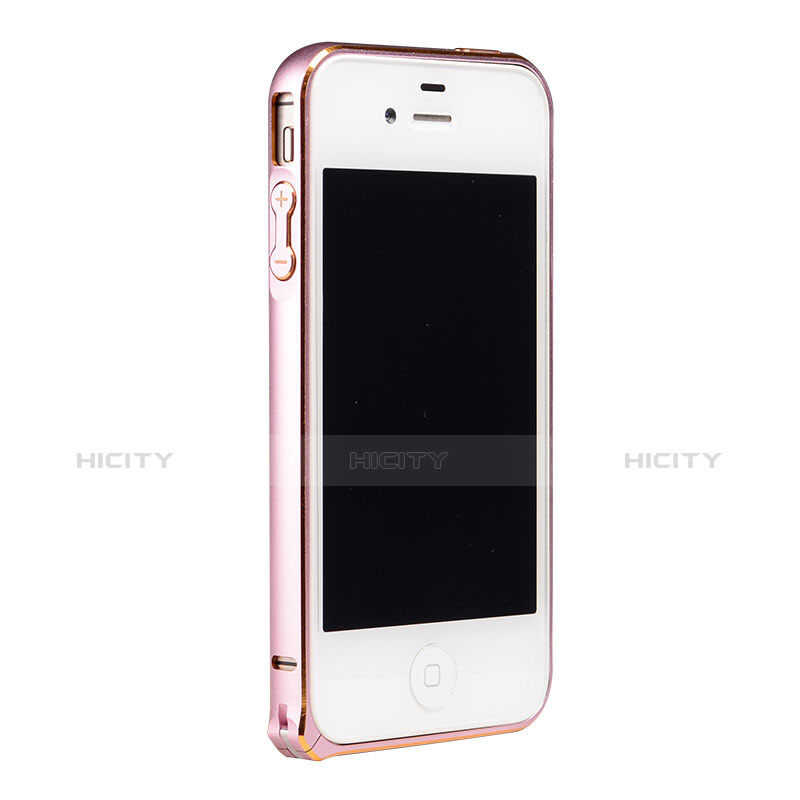 Etui Bumper Luxe Aluminum Metal pour Apple iPhone 4 Rose Plus