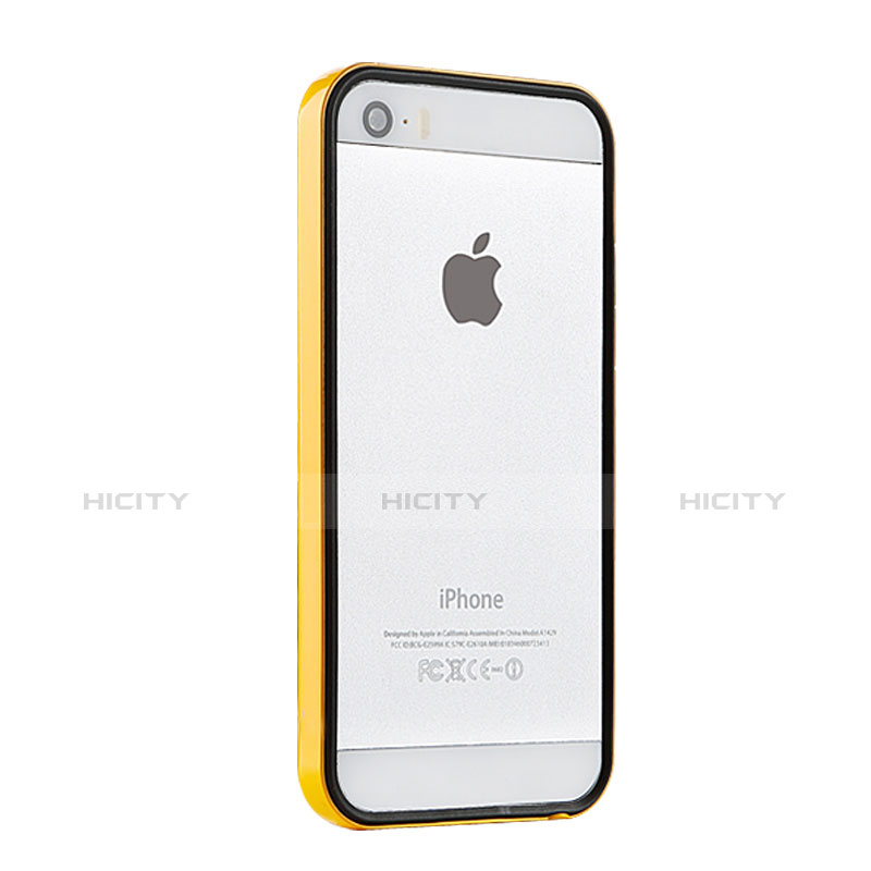 Etui Bumper Luxe Aluminum Metal pour Apple iPhone 5S Jaune Plus