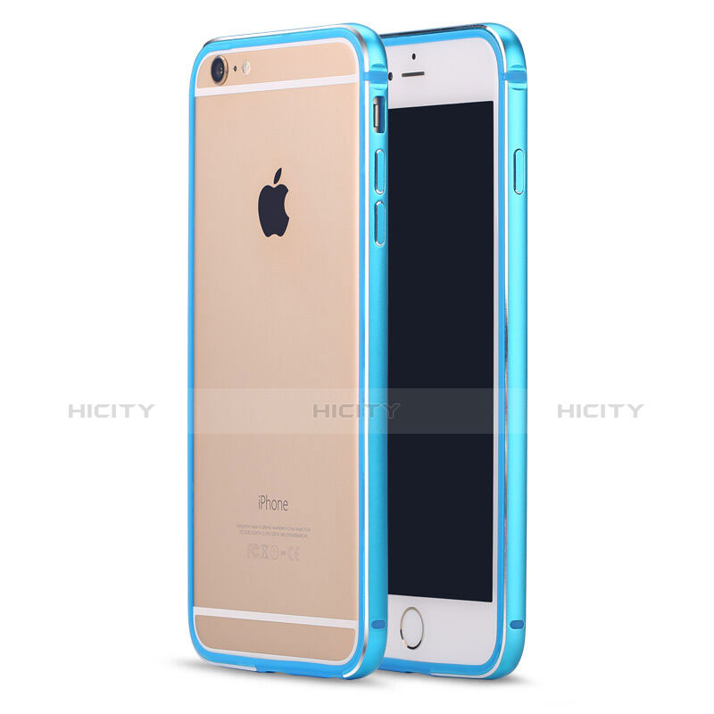 Etui Bumper Luxe Aluminum Metal pour Apple iPhone 6 Bleu Ciel Plus