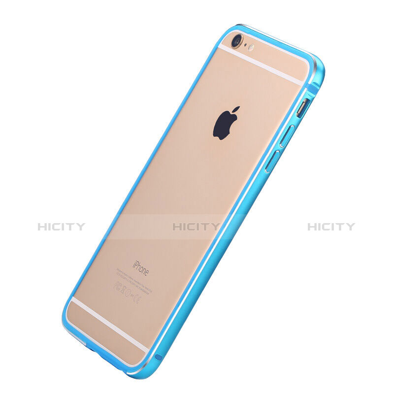 Etui Bumper Luxe Aluminum Metal pour Apple iPhone 6 Bleu Ciel Plus