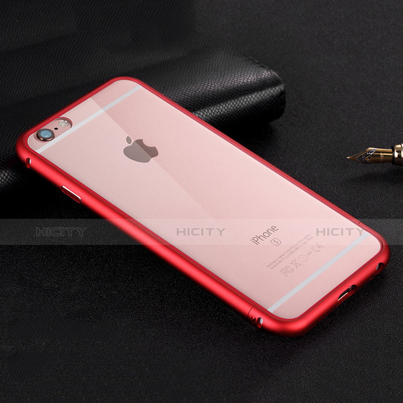 Etui Bumper Luxe Aluminum Metal pour Apple iPhone 6S Rouge Plus