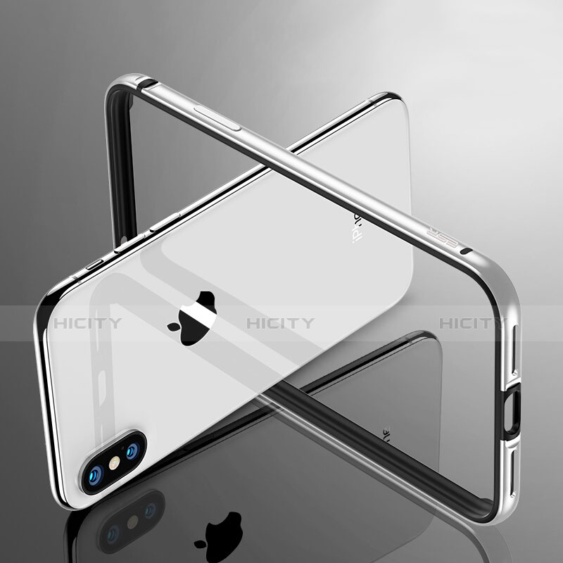 Etui Bumper Luxe Aluminum Metal pour Apple iPhone Xs Max Argent Plus