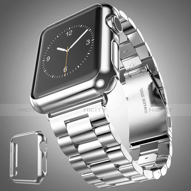 Etui Bumper Luxe Aluminum Metal pour Apple iWatch 2 42mm Argent Plus