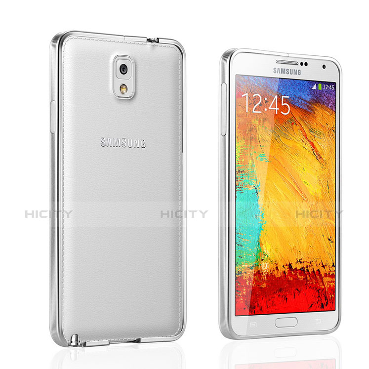 Etui Bumper Luxe Aluminum Metal pour Samsung Galaxy Note 3 N9000 Argent Plus