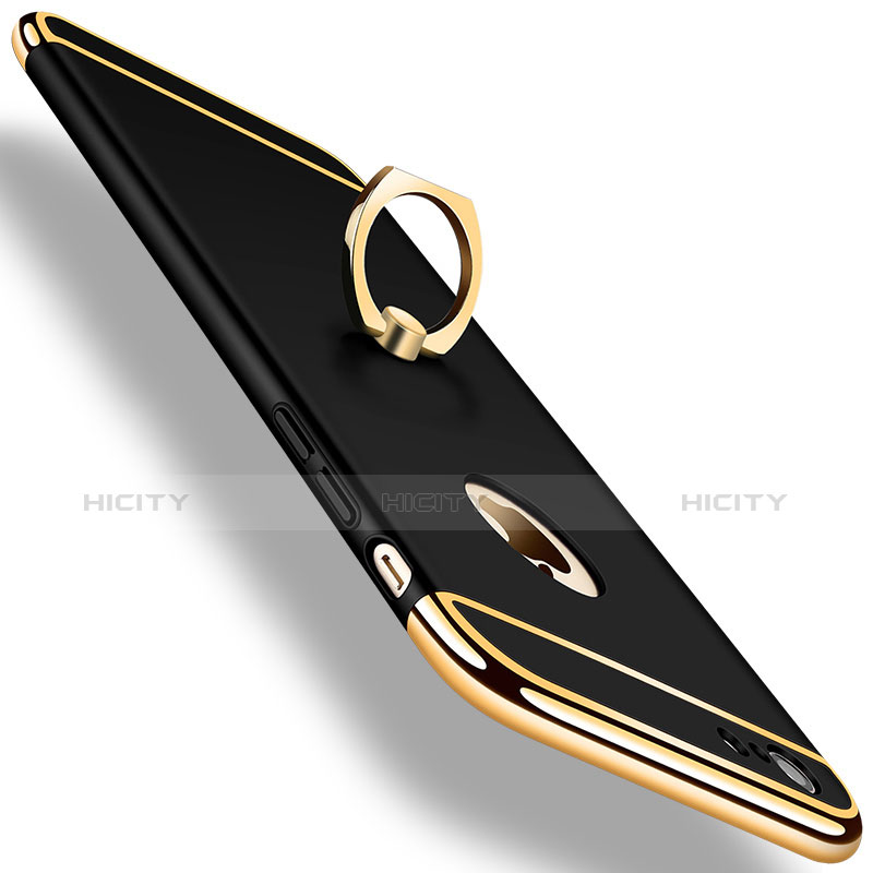 Etui Bumper Luxe Metal et Plastique avec Support Bague Anneau A01 pour Apple iPhone 6 Noir Plus