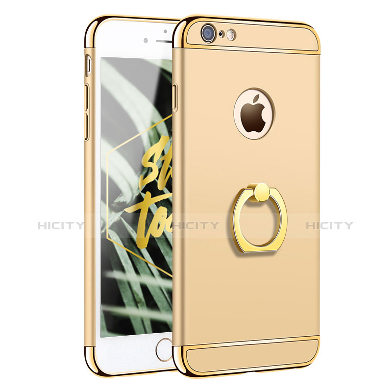 Etui Bumper Luxe Metal et Plastique avec Support Bague Anneau A01 pour Apple iPhone 6 Or Plus