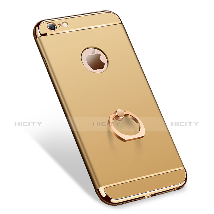 Etui Bumper Luxe Metal et Plastique avec Support Bague Anneau A01 pour Apple iPhone 6 Or Plus