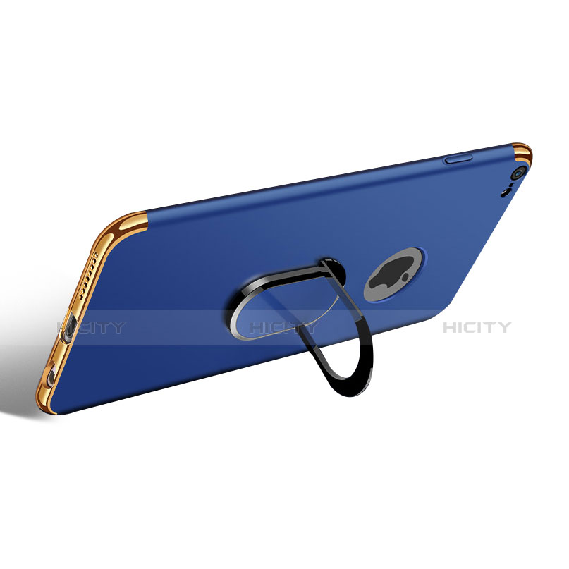 Etui Bumper Luxe Metal et Plastique avec Support Bague Anneau A01 pour Apple iPhone 6S Plus Bleu Plus