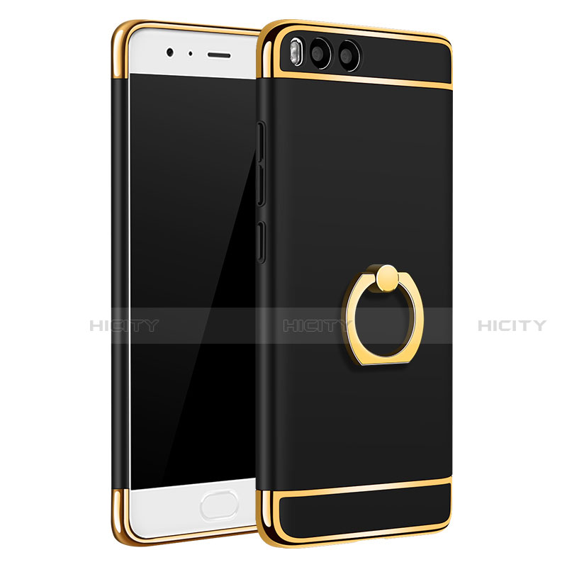 Etui Bumper Luxe Metal et Plastique avec Support Bague Anneau A02 pour Xiaomi Mi 6 Noir Plus