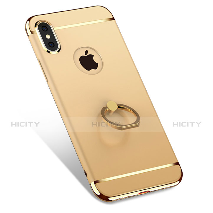 Etui Bumper Luxe Metal et Plastique avec Support Bague Anneau F02 pour Apple iPhone X Or Plus