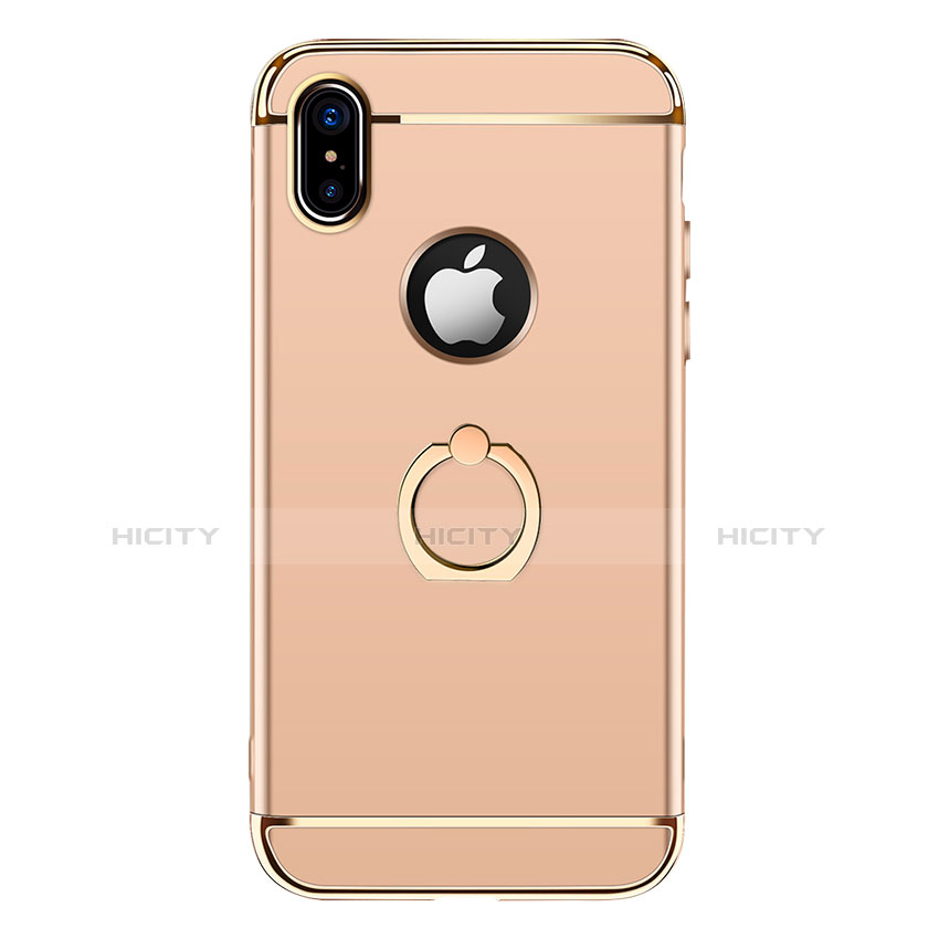 Etui Bumper Luxe Metal et Plastique avec Support Bague Anneau F02 pour Apple iPhone Xs Max Or Plus