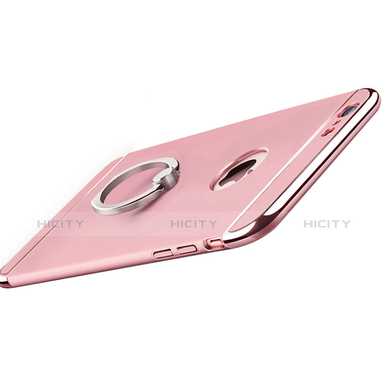 Etui Bumper Luxe Metal et Plastique avec Support Bague Anneau pour Apple iPhone 6 Plus Rose Plus