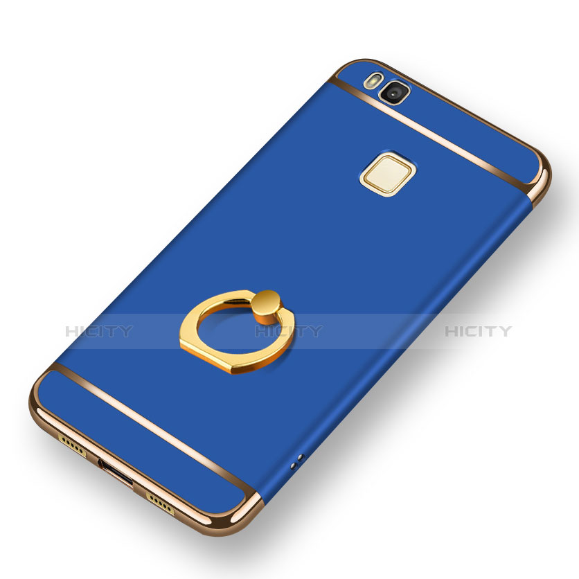 Etui Bumper Luxe Metal et Plastique avec Support Bague Anneau pour Huawei G9 Lite Bleu Plus