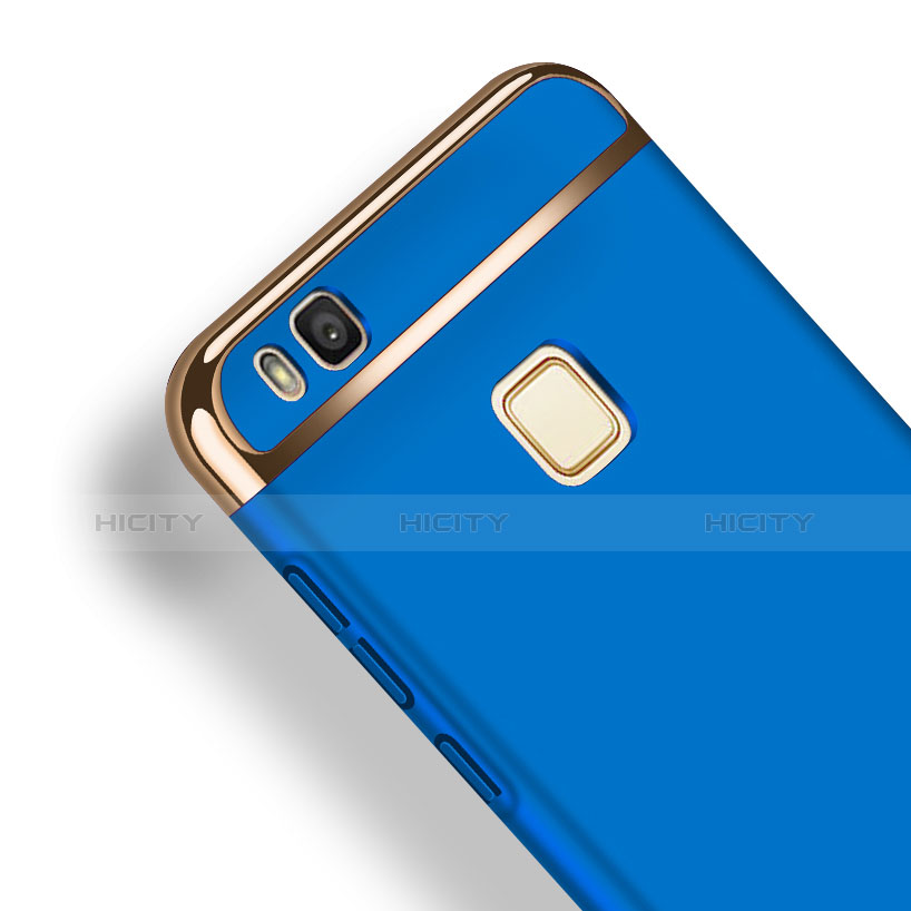 Etui Bumper Luxe Metal et Plastique avec Support Bague Anneau pour Huawei G9 Lite Bleu Plus