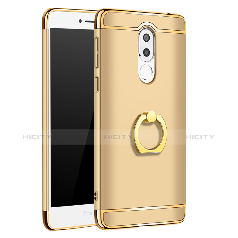 Etui Bumper Luxe Metal et Plastique avec Support Bague Anneau pour Huawei Honor 6X Or Plus