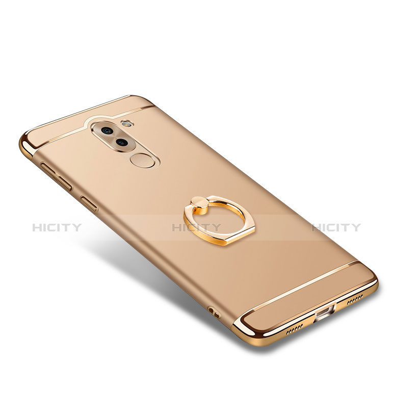 Etui Bumper Luxe Metal et Plastique avec Support Bague Anneau pour Huawei Honor 6X Or Plus