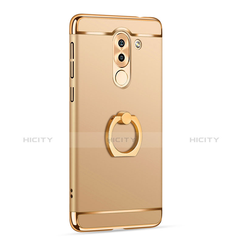 Etui Bumper Luxe Metal et Plastique avec Support Bague Anneau pour Huawei Honor 6X Or Plus