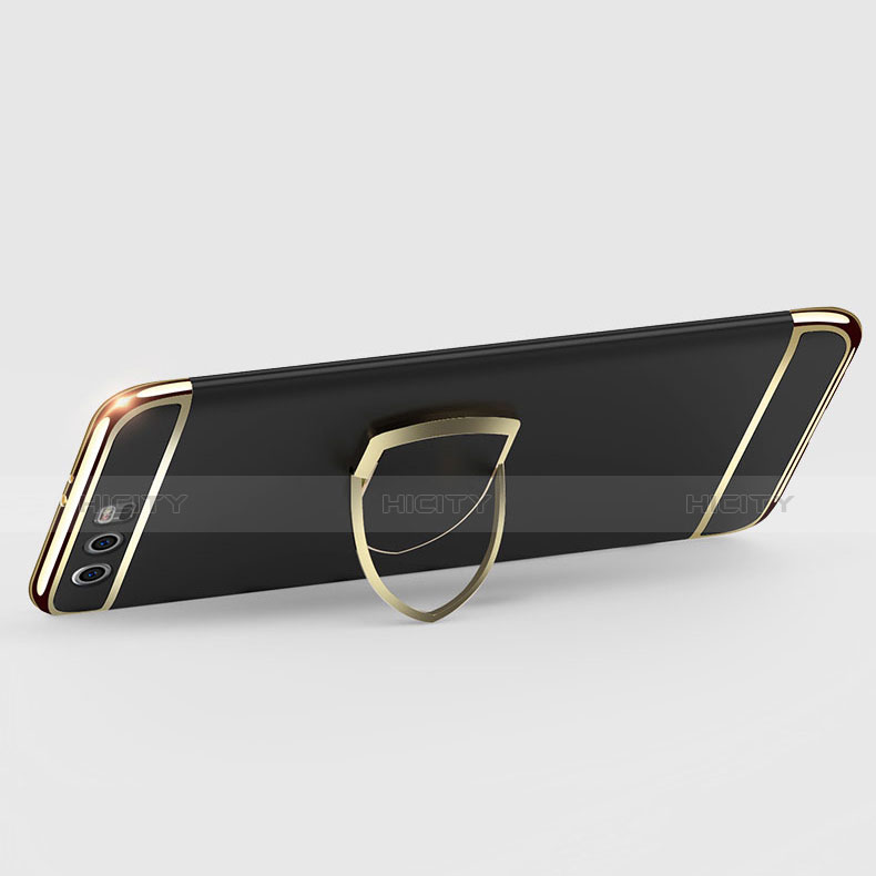 Etui Bumper Luxe Metal et Plastique avec Support Bague Anneau pour Huawei Honor 9 Premium Noir Plus