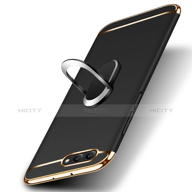 Etui Bumper Luxe Metal et Plastique avec Support Bague Anneau pour Huawei Honor View 10 Noir Plus