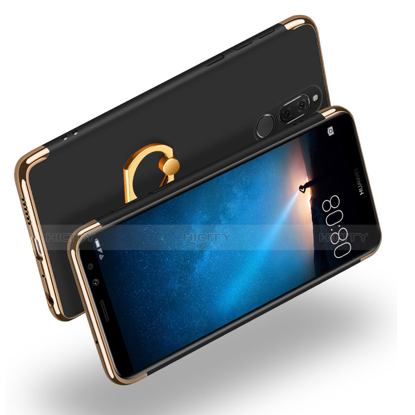 Etui Bumper Luxe Metal et Plastique avec Support Bague Anneau pour Huawei Nova 2i Noir Plus