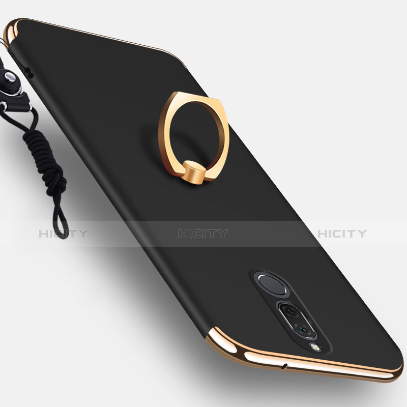 Etui Bumper Luxe Metal et Plastique avec Support Bague Anneau pour Huawei Nova 2i Noir Plus