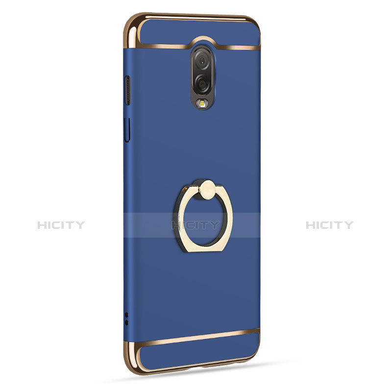 Etui Bumper Luxe Metal et Plastique avec Support Bague Anneau pour Samsung Galaxy J7 Plus Bleu Plus