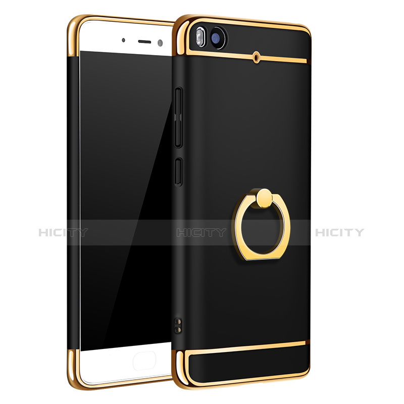 Etui Bumper Luxe Metal et Plastique avec Support Bague Anneau pour Xiaomi Mi 5S 4G Noir Plus