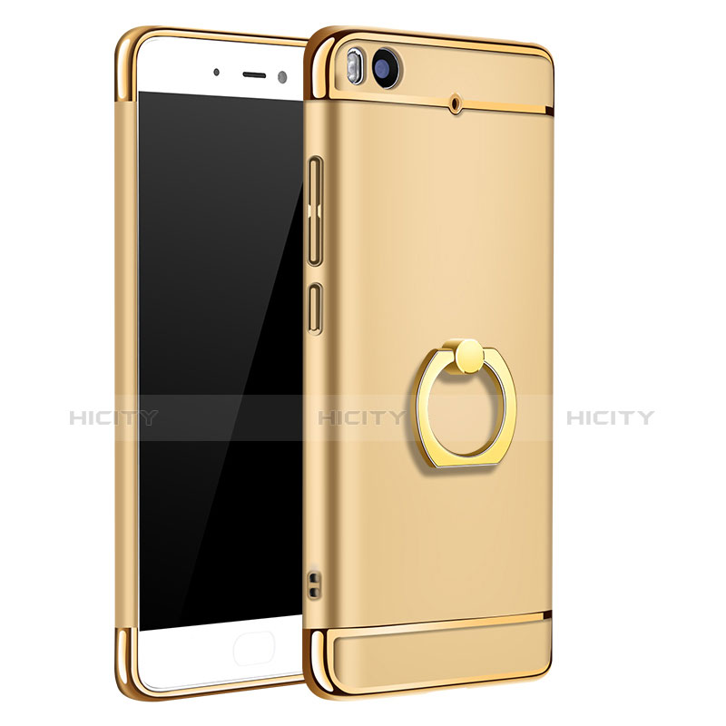 Etui Bumper Luxe Metal et Plastique avec Support Bague Anneau pour Xiaomi Mi 5S 4G Or Plus