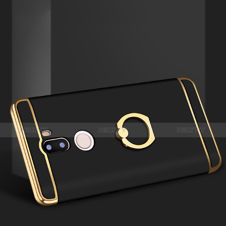 Etui Bumper Luxe Metal et Plastique avec Support Bague Anneau pour Xiaomi Mi 5S Plus Noir Plus