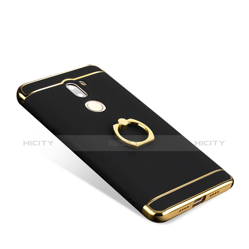 Etui Bumper Luxe Metal et Plastique avec Support Bague Anneau pour Xiaomi Mi 5S Plus Noir Plus