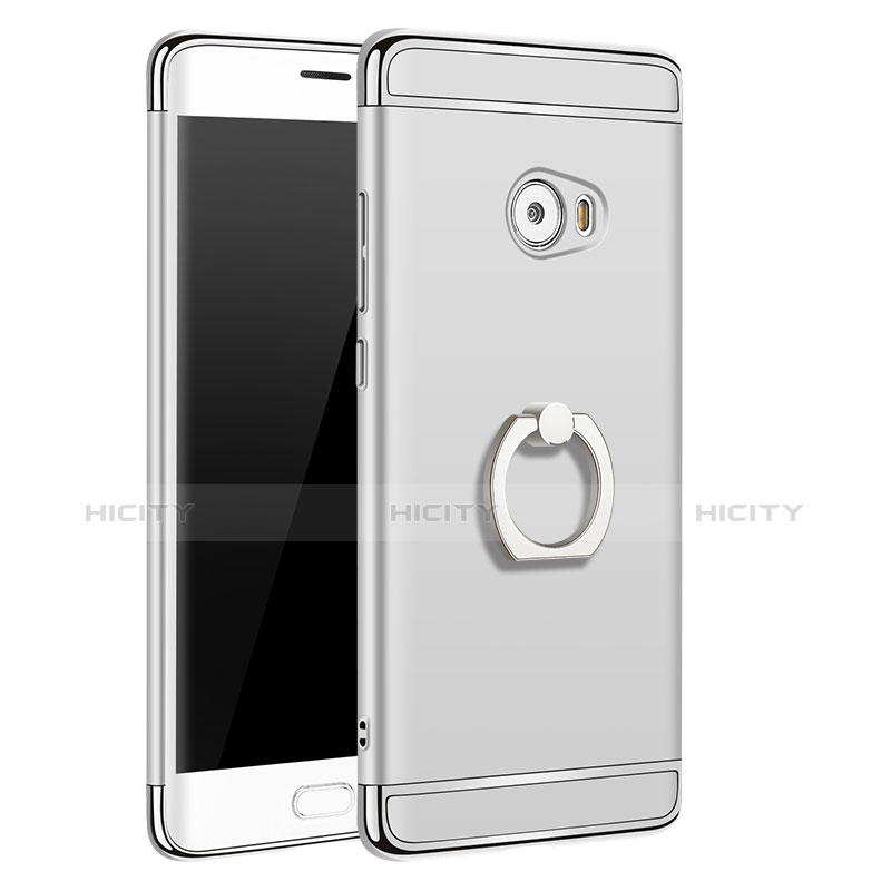 Etui Bumper Luxe Metal et Plastique avec Support Bague Anneau pour Xiaomi Mi Note 2 Argent Plus