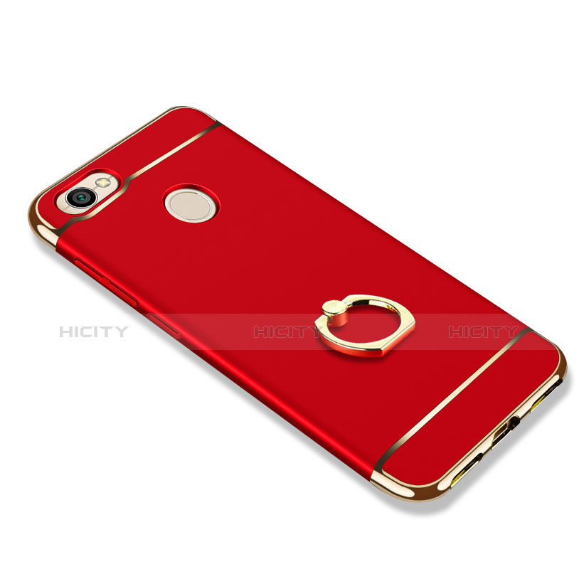 Etui Bumper Luxe Metal et Plastique avec Support Bague Anneau pour Xiaomi Redmi Note 5A Pro Rouge Plus