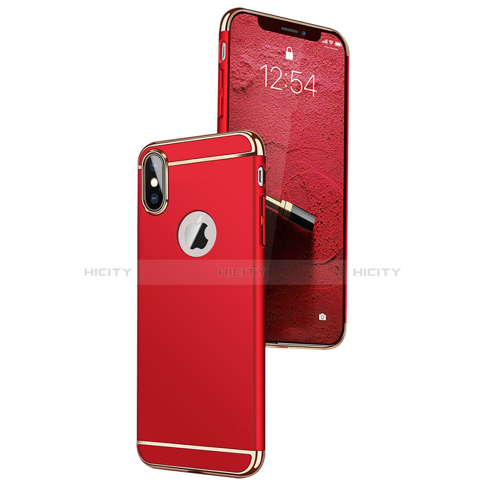 Etui Bumper Luxe Metal et Plastique C02 pour Apple iPhone Xs Rouge Plus