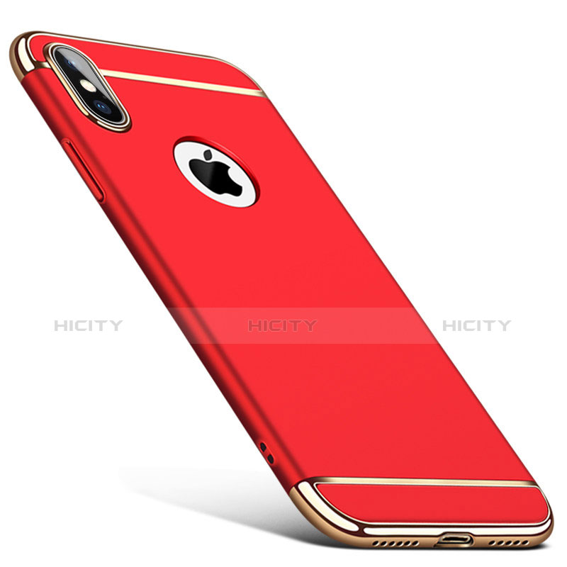 Etui Bumper Luxe Metal et Plastique C02 pour Apple iPhone Xs Rouge Plus