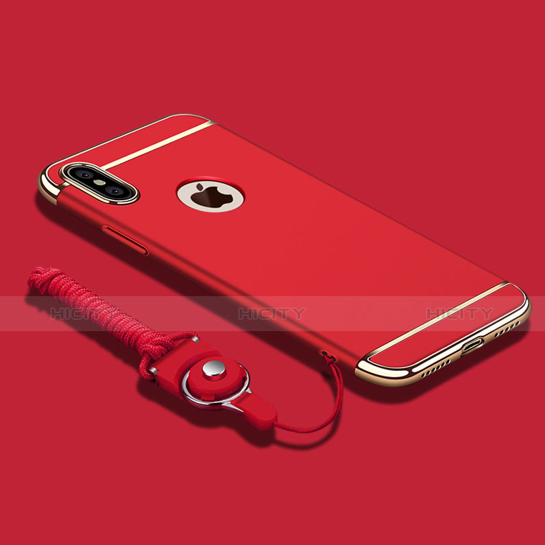 Etui Bumper Luxe Metal et Plastique C02 pour Apple iPhone Xs Rouge Plus