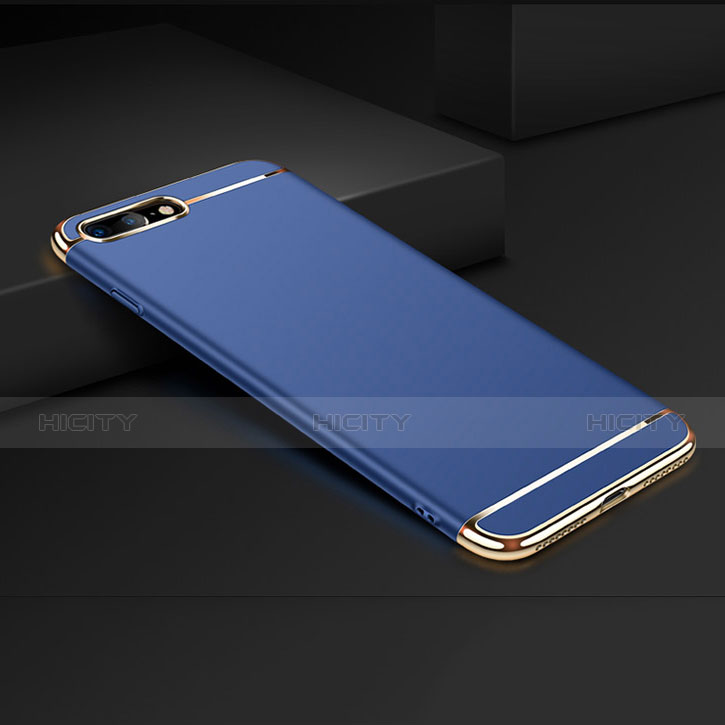 Etui Bumper Luxe Metal et Plastique F01 pour Apple iPhone 7 Plus Bleu Plus