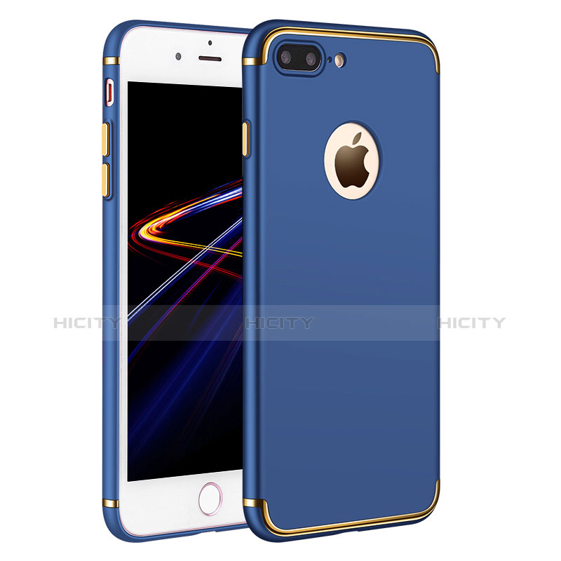 Etui Bumper Luxe Metal et Plastique F02 pour Apple iPhone 7 Plus Bleu Plus