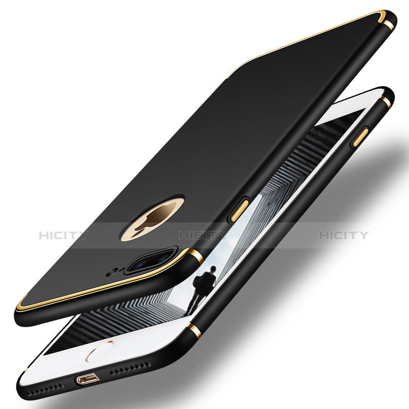 Etui Bumper Luxe Metal et Plastique F02 pour Apple iPhone 7 Plus Noir Plus