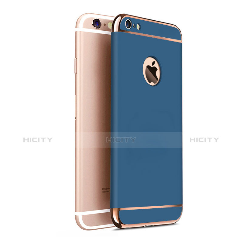 Etui Bumper Luxe Metal et Plastique M01 pour Apple iPhone 6S Plus Bleu Plus