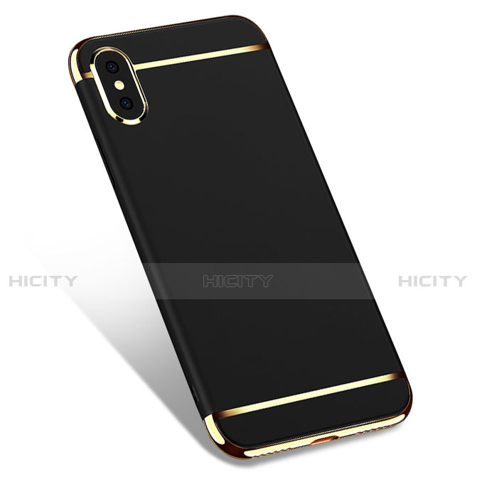 Etui Bumper Luxe Metal et Plastique M01 pour Apple iPhone X Noir Plus