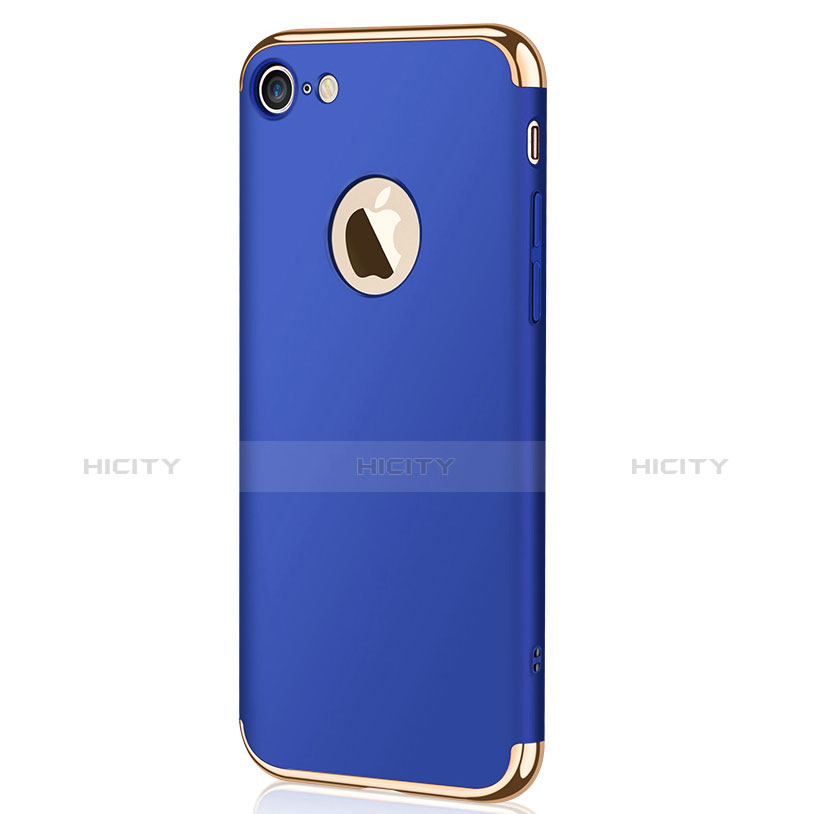 Etui Bumper Luxe Metal et Plastique M02 pour Apple iPhone 7 Bleu Plus