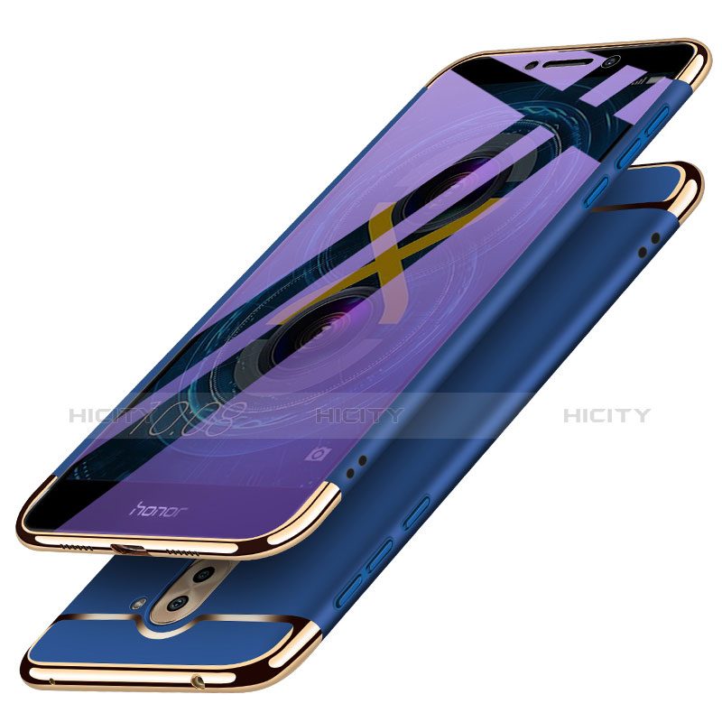 Etui Bumper Luxe Metal et Plastique M03 pour Huawei GR5 (2017) Bleu Plus