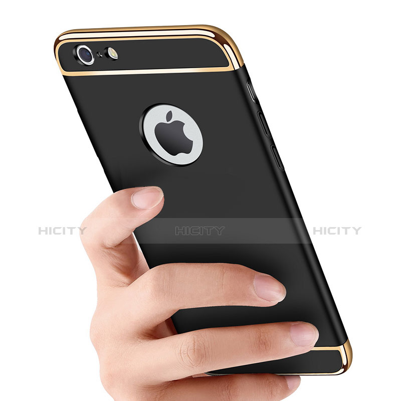 Etui Bumper Luxe Metal et Plastique pour Apple iPhone 6S Noir Plus