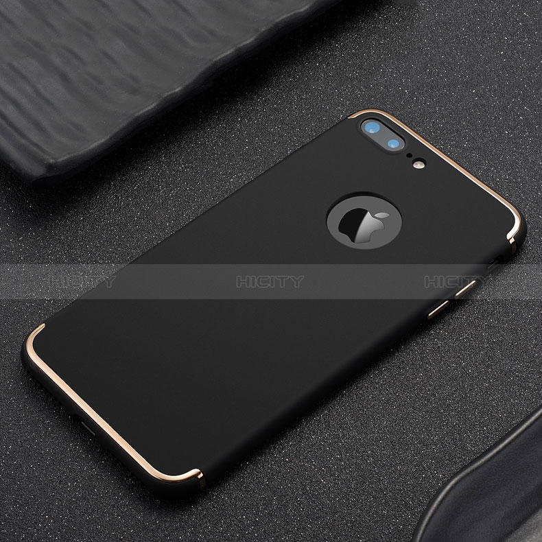 Etui Bumper Luxe Metal et Plastique pour Apple iPhone 8 Plus Noir Plus