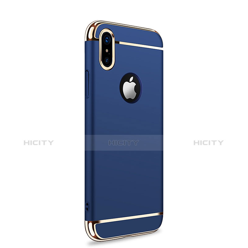 Etui Bumper Luxe Metal et Plastique pour Apple iPhone X Bleu Plus