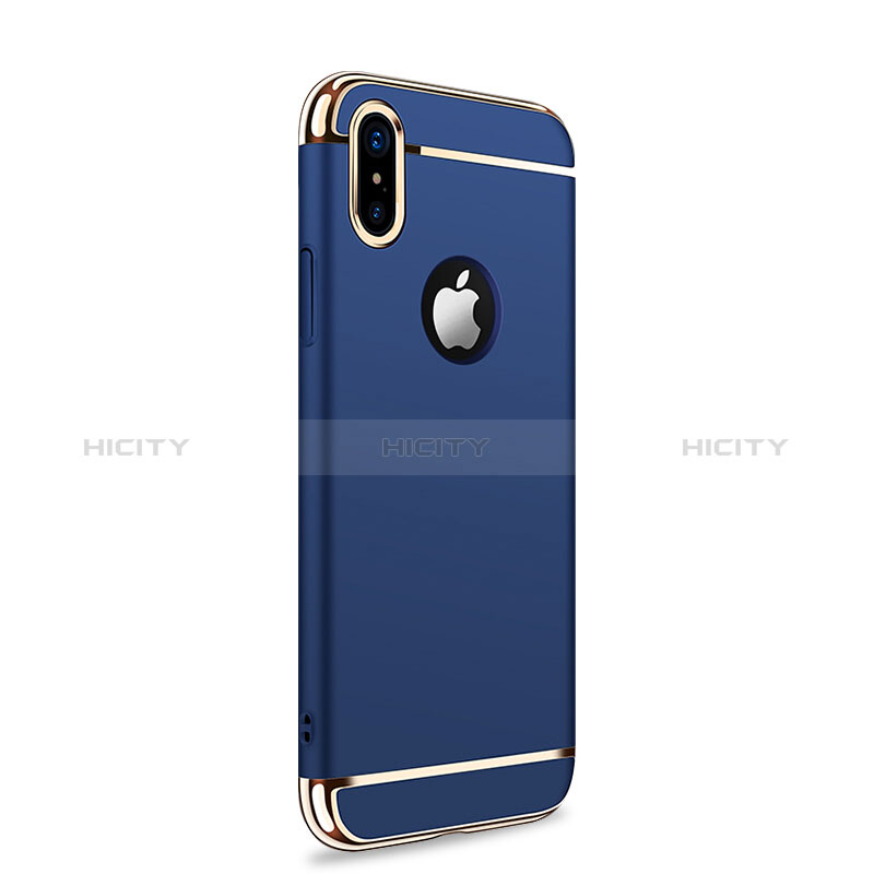 Etui Bumper Luxe Metal et Plastique pour Apple iPhone Xs Max Bleu Plus