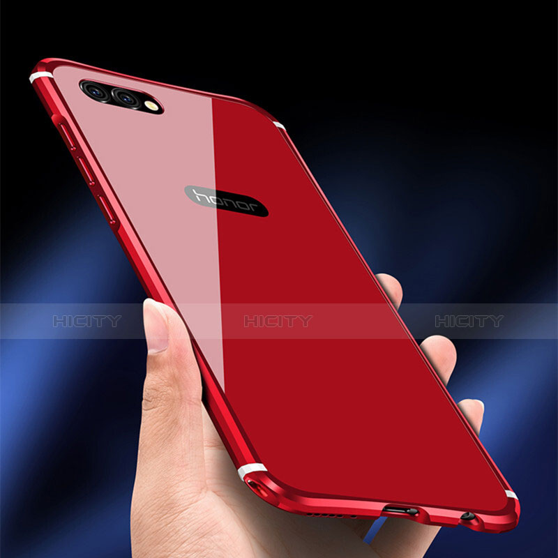 Etui Bumper Luxe Metal et Plastique pour Huawei Honor V10 Rouge Plus