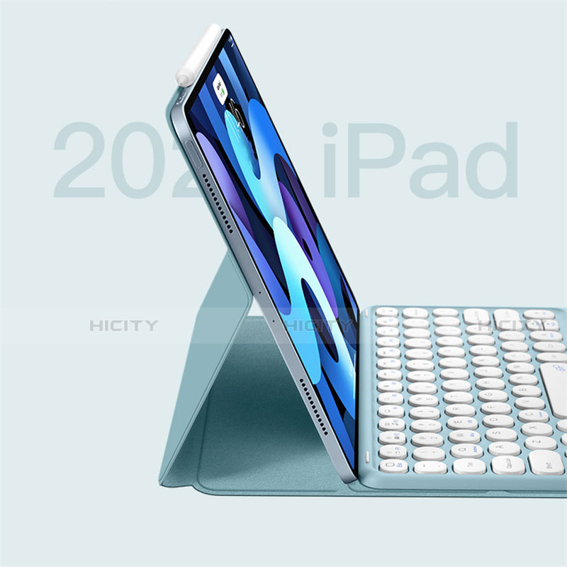 Etui Clapet Portefeuille Livre Cuir avec Clavier K01 pour Apple iPad Air 4 10.9 (2020) Plus