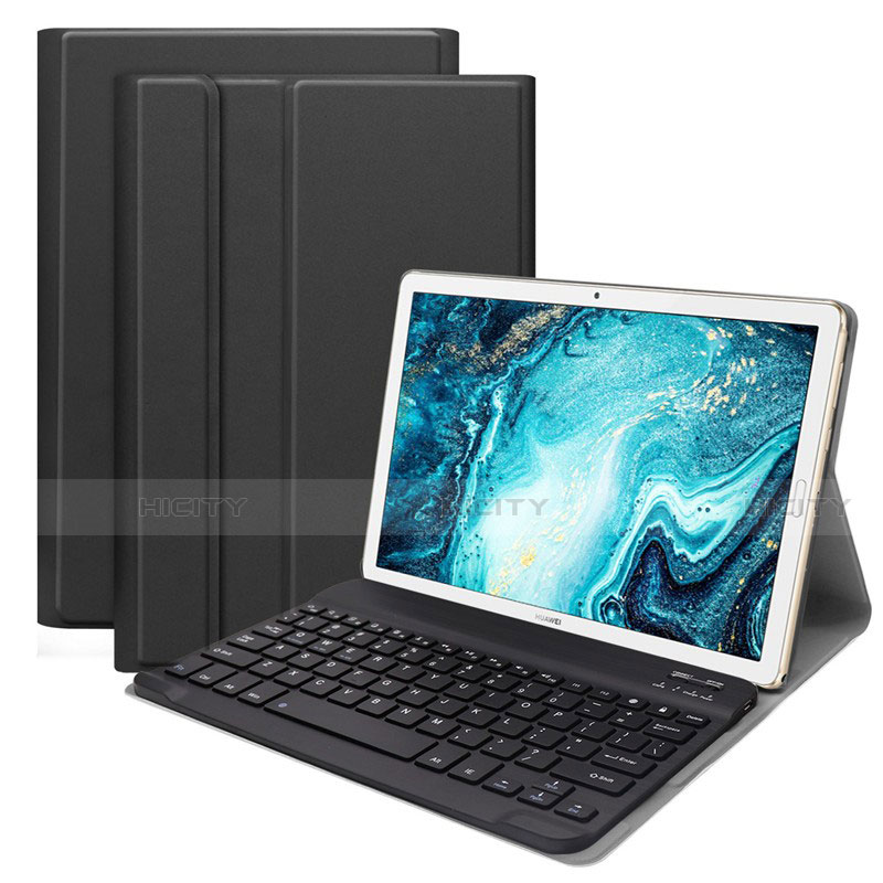 Etui Clapet Portefeuille Livre Cuir avec Clavier K01 pour Huawei MatePad 10.8 Noir Plus